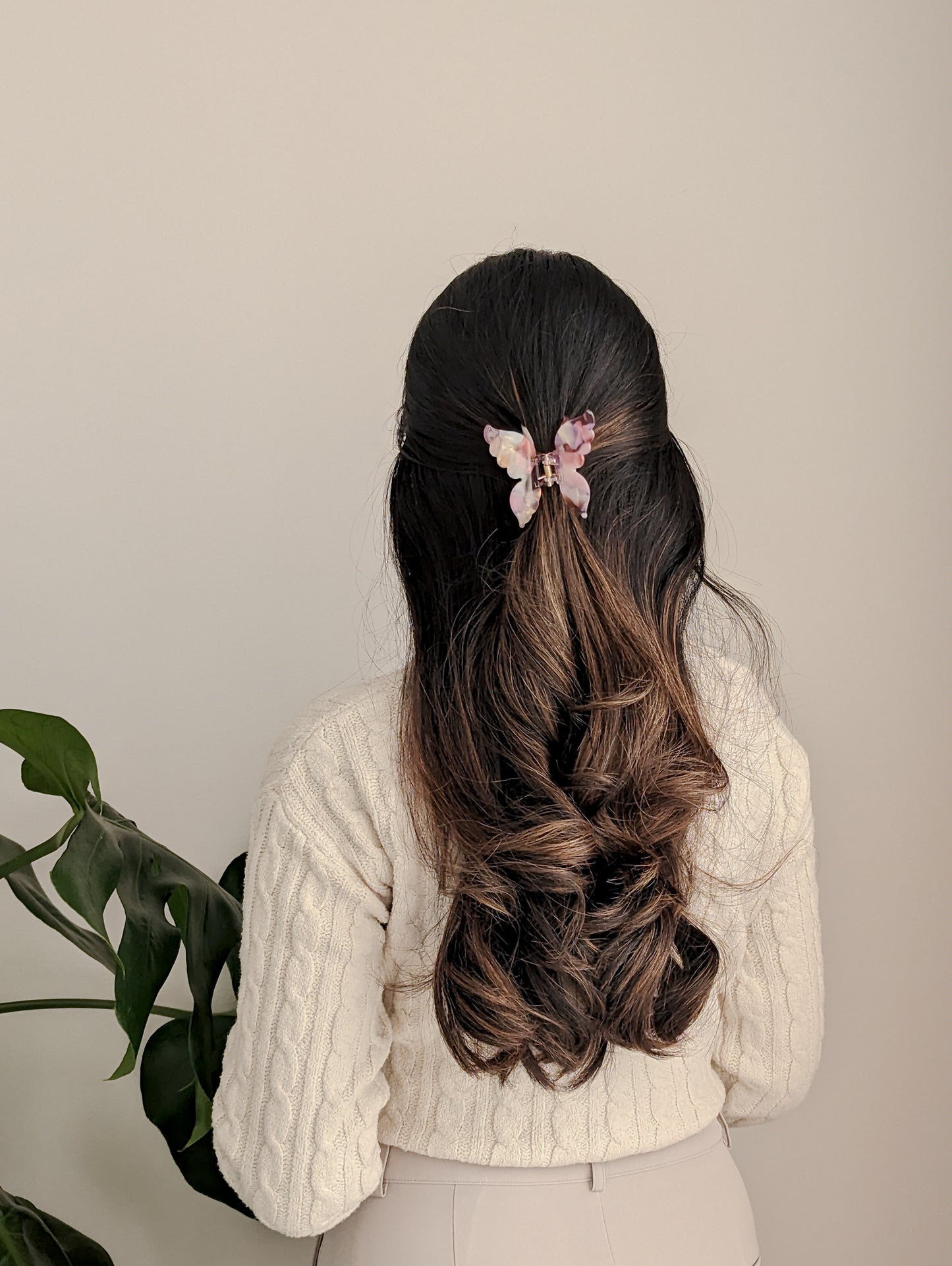 Mae Butterfly Claw Clip - Lilac Blush